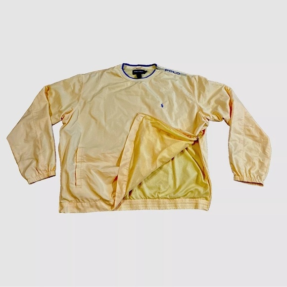 Polo Golf Ralph Lauren Men's Pullover Windbreaker Jacket Yellow VTG 90s XL - Picture 3 of 4